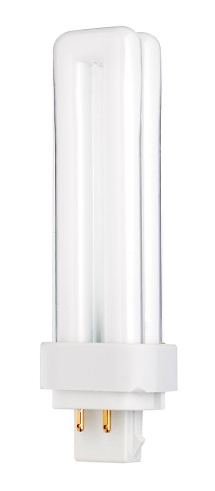 13 Watt; pin-based Compact Fluorescent; 3500K; 82 CRI; G24Q-1 (4-Pin) base; Shatter Proof