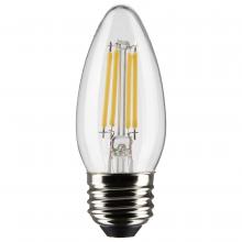Satco Products Inc. S21369 - 4 Watt B11 LED Filament; Clear; Medium base; 90 CRI; 3000K; 120 Volt; 3-Pack