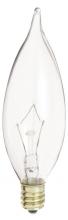 Satco Products Inc. S3262/TF - 60 Watt CA10 Incandescent; Clear; 1500 Average rated hours; 650 Lumens; Candelabra base; 120 Volt;