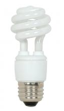 Satco Products Inc. S7211/TF - 9 Watt; Mini Spiral Compact Fluorescent; 2700K; 82 CRI; Medium base; 120 Volt; Shatter Proof
