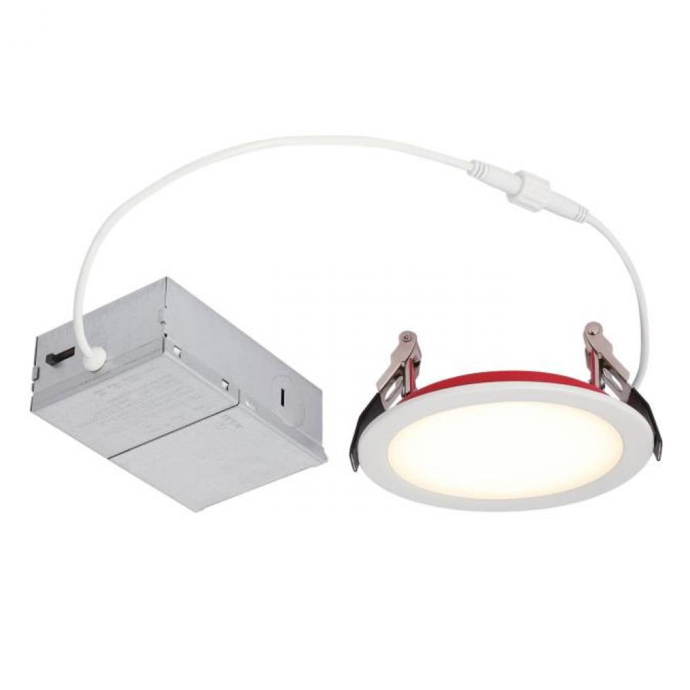11W Fire-Rated Slim Recessed LED Downlight Color Temperature Selection 4 in. Dimmable
