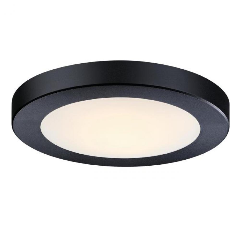 6 in. 8W Dimmable LED Flush with Color Temperature Selection Black Finish
