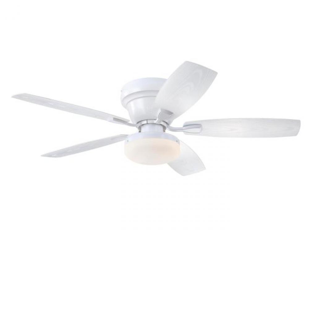 52 in. Matte White Finish Matte White ABS Blades Opal Frosted Glass