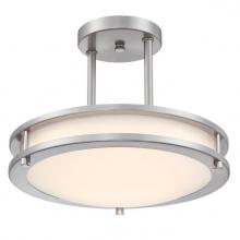 Westinghouse 6136600 - 12 in. 15W LED Semi-Flush with Color Temperature Selection Brushed Nickel Finish
