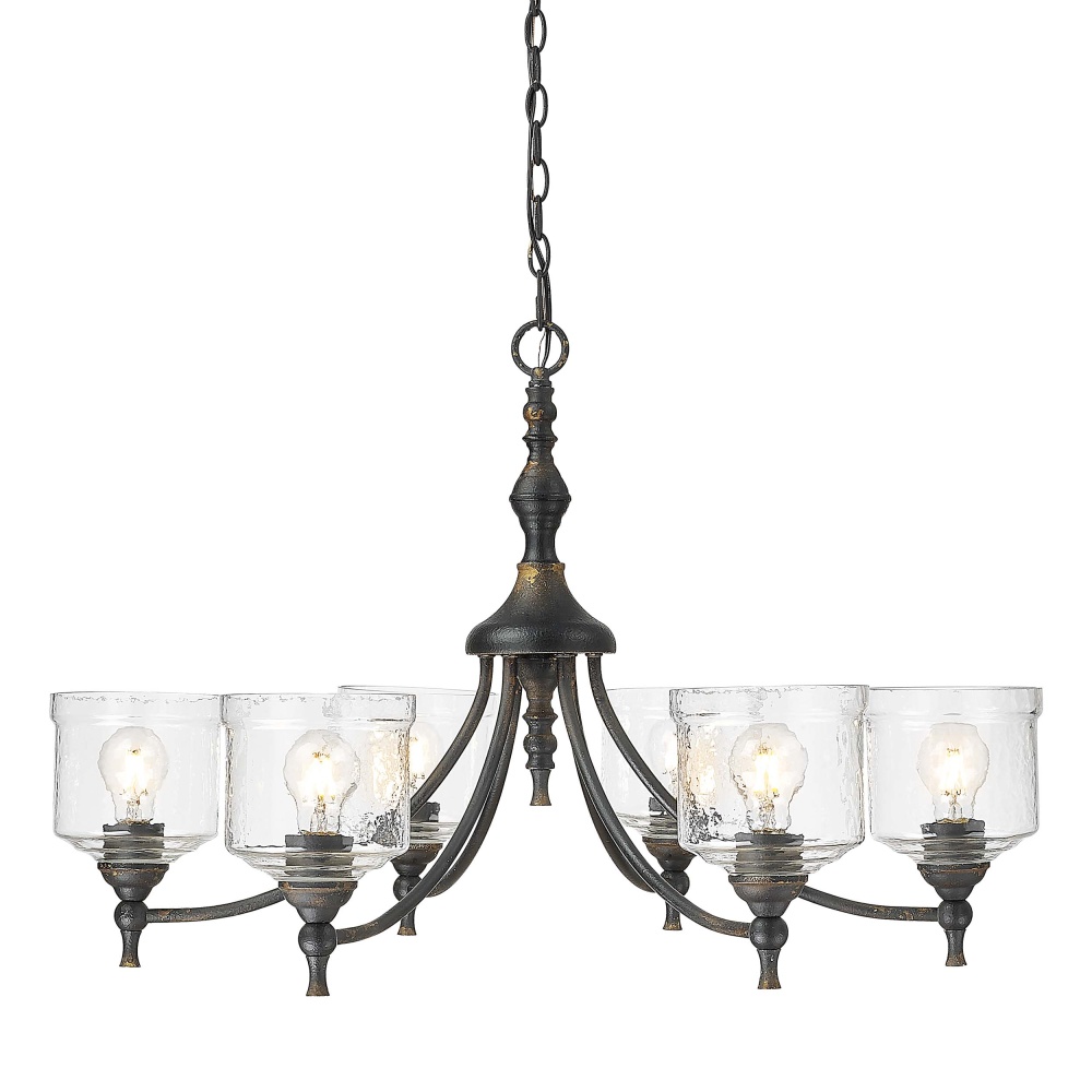 Golden Lighting Keating 6-light Chandelier in Antique Black Iron