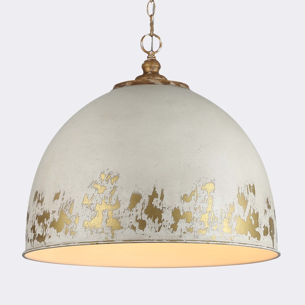 Golden Lighting Alison 5-light Pendant in Vintage Gold and Antique Ivory shade