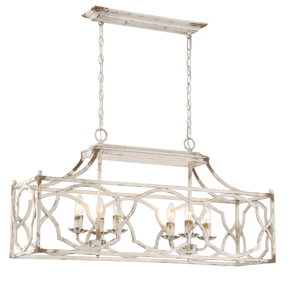 Wry Lighting Laurent 6-light Island Light in Antique Ivory