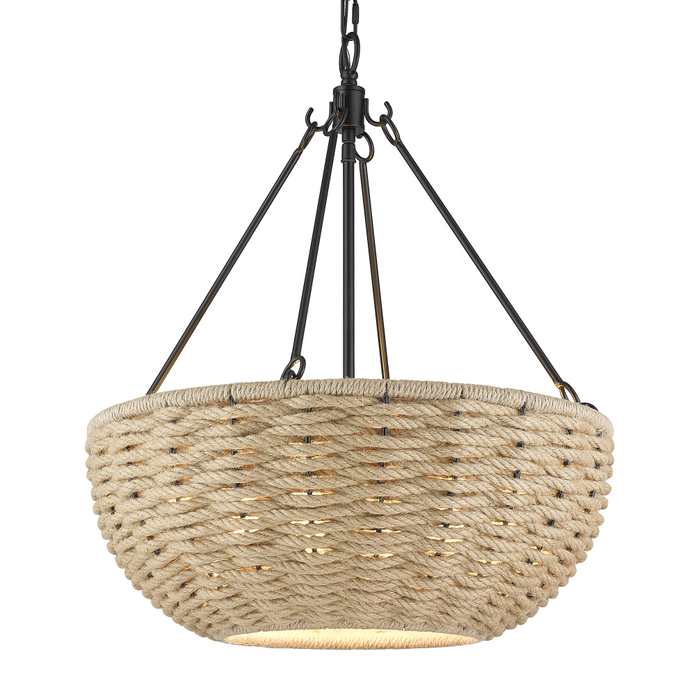 Golden Lighting Hathaway 4-light Pendant in Matte Black