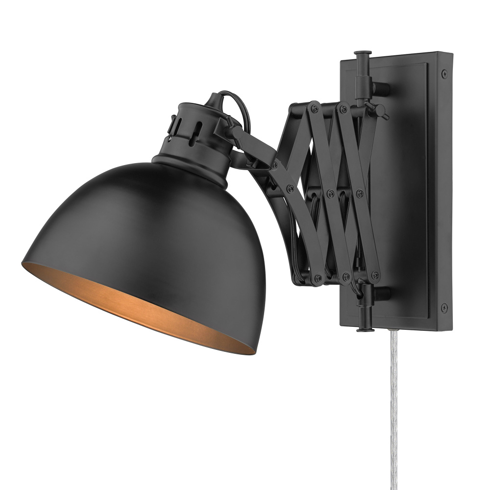 Wry Lighting Hawthorn 1-light Swing Arm Wall Lamp in Matte Black