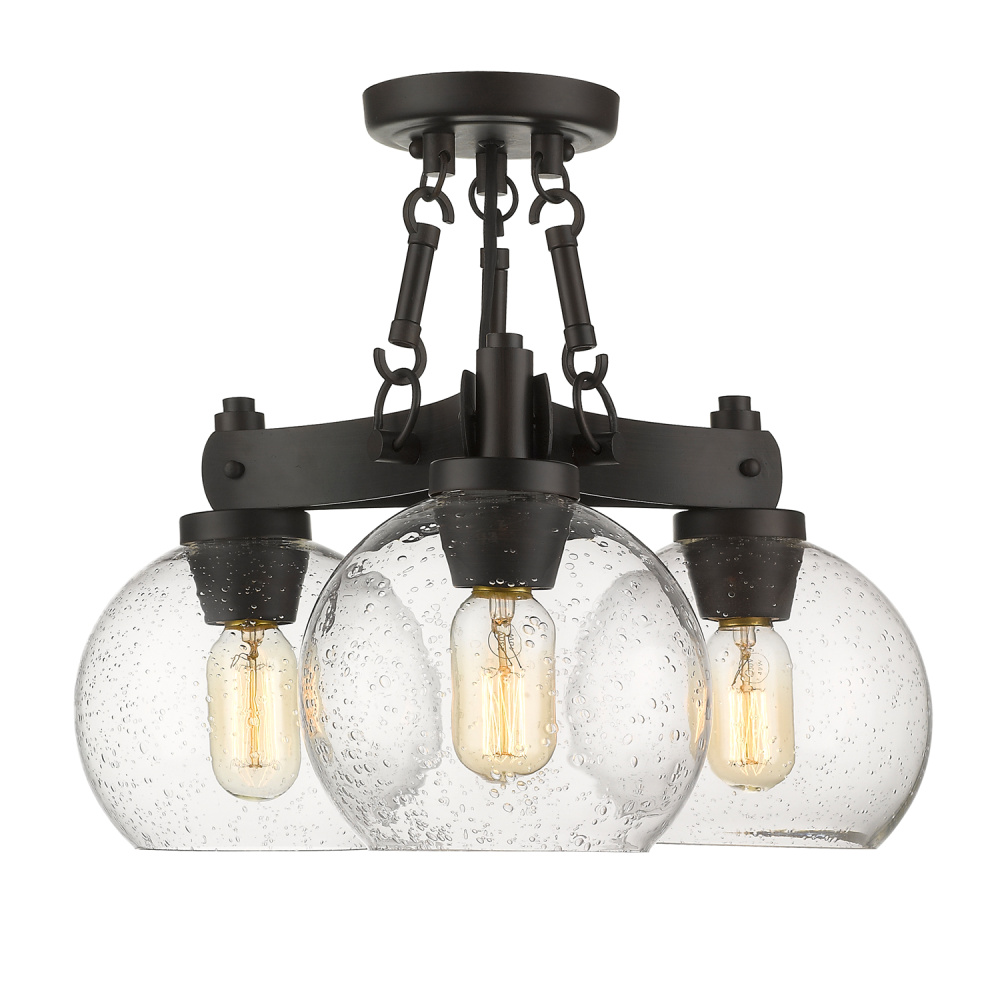 Golden Lighting Galveston 3-light Semi-Flush Mount in Rubbed Bronze