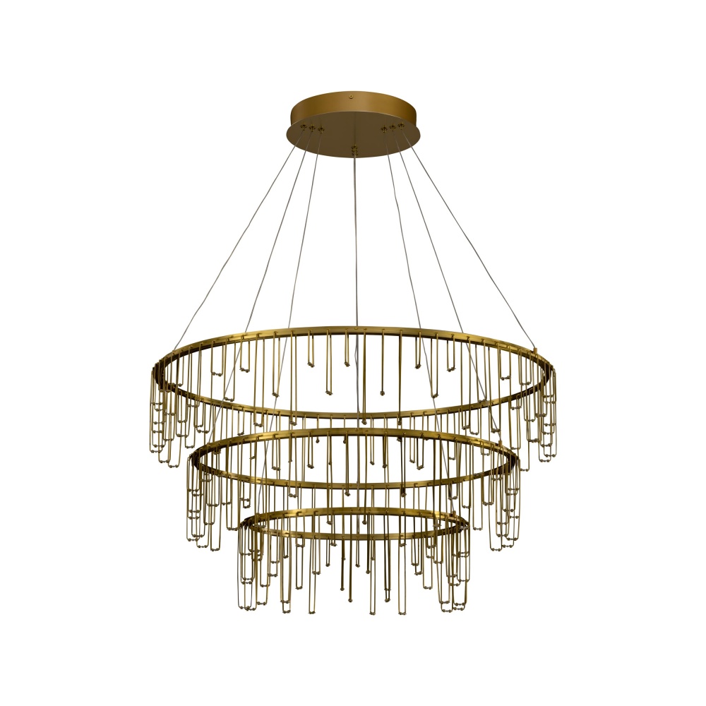 Golden Lighting Lucerna Integrated LED 3-tier Chandelier in Stainless Steel Gold