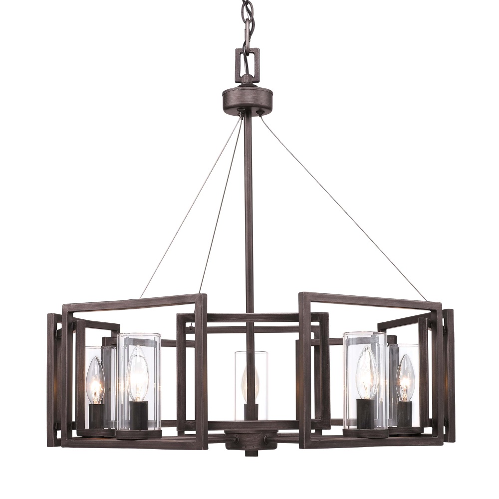 Golden Lighting Marco 5-light Chandelier in Gunmetal Bronze