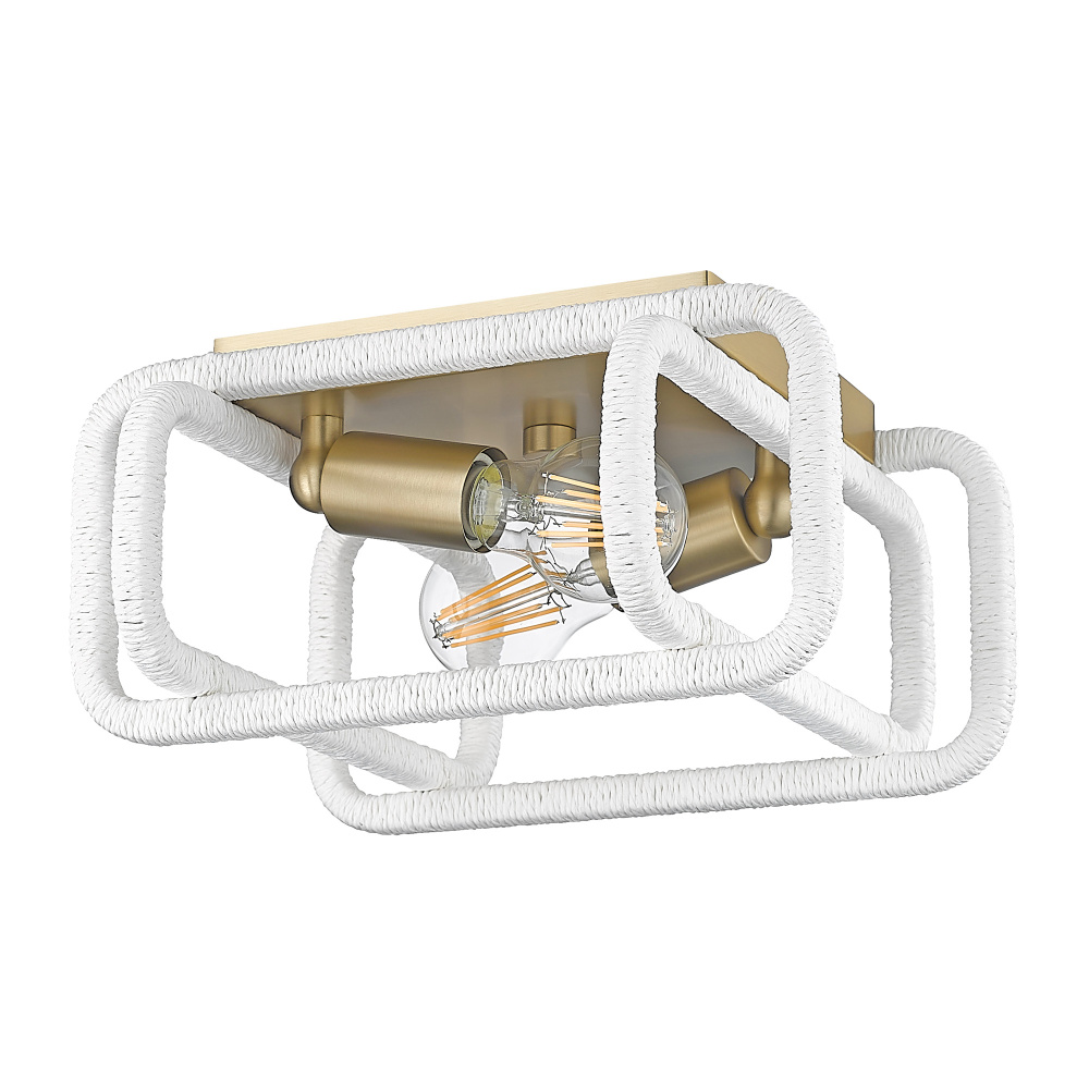 Wry Lighting Camden 2-light Flush Mount in Brushed Champagne Brass