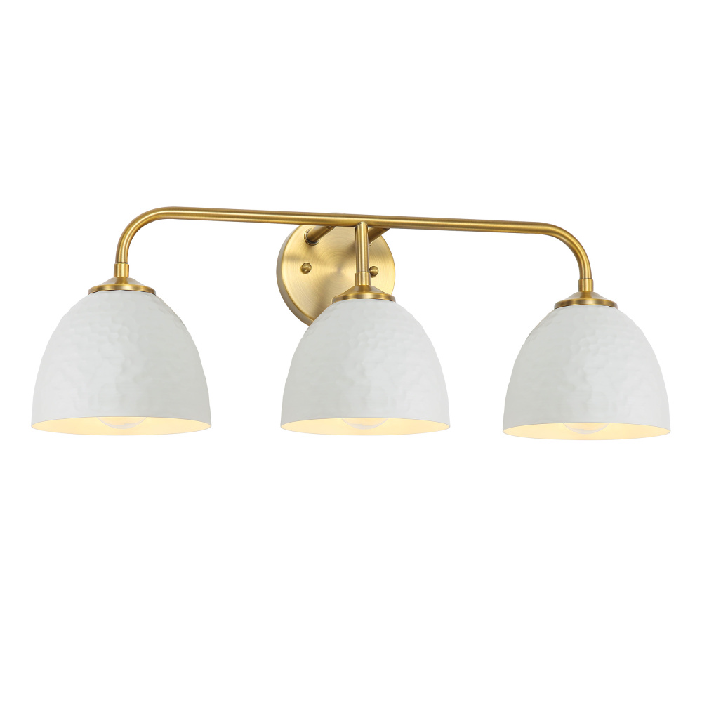 Golden Lighting Shepard 3-light Vanity in Modern Brass and Matte White shade