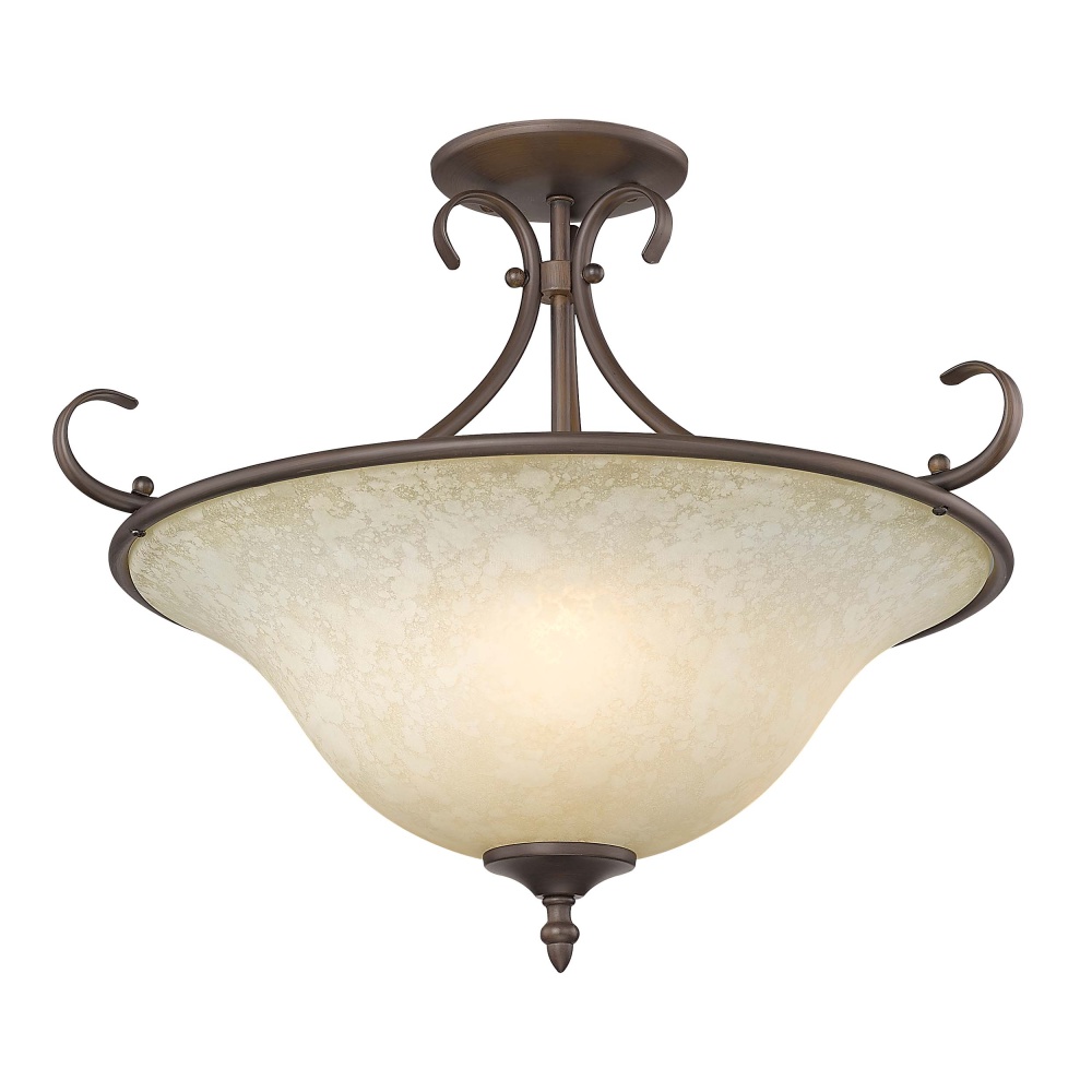 Wry Lighting Homestead 3-light Semi-Flush Mount in Rubbed Bronze