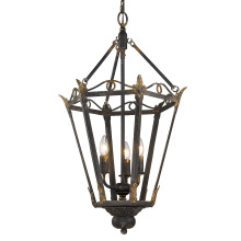 Golden 0880-3P ABI - Wry Lighting Matilda 3-light Pendant in Antique Black Iron