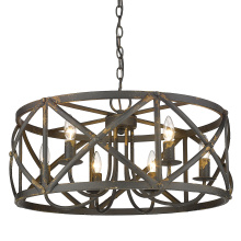 Golden 0890-6 ABI - Golden Lighting Alcott 6-light Chandelier in Antique Black Iron