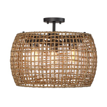 Golden 1067-OSF NB-MAW - Golden Lighting Piper 3-light Outdoor Ceiling in Natural Black