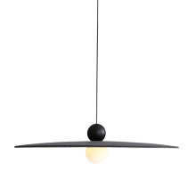 Golden 3133-P24 FB-GY - Golden Lighting Faroe 24in Integrated LED Pendant in Flecked Black/Grey Felt