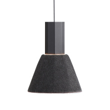 Golden 3133-P8 FB-GY - Golden Lighting Faroe 8in Integrated LED Pendant in Flecked Black/Grey Felt