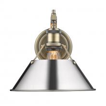 Golden 3306-1W AB-CH - Orwell 1-Light Wall Sconce in Aged Brass with Chrome