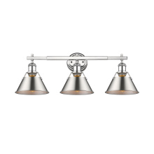 Golden 3306-BA3 CH-PW - Yep by Golden Lighting Orwell 3-light Vanity in Chrome and Pewter shade