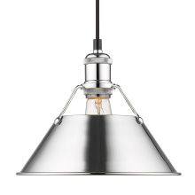 Golden 3306-M CH-CH - Yep by Golden Lighting Orwell 1-light 10in Pendant in Chrome