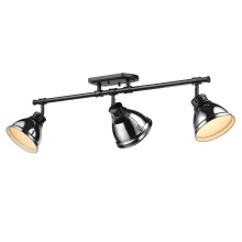 Golden 3602-3SF BLK-CH - Yep by Golden Lighting Duncan 3-light Semi-Flush Mount in Matte Black and Chrome shade