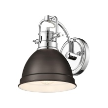 Golden 3602-BA1 CH-RBZ - Yep by Golden Lighting Duncan 1-light Vanity in Chrome and Rubbed Bronze shade