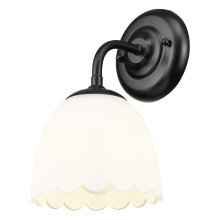 Golden 6954-1W BLK-OP - Golden Lighting Dorinda 1-light Wall Sconce in Matte Black