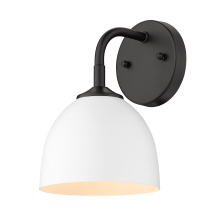 Golden 6956-1W BLK-WHT - Yep by Golden Lighting Zoey 1-light Wall Sconce in Matte Black and Matte White shade