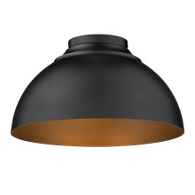 Golden 6956-FM BLK-BLK - Yep by Golden Lighting Zoey 3-light Flush Mount in Matte Black