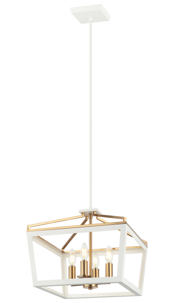 Mavonshire White + Aged Gold Brass Chandelier