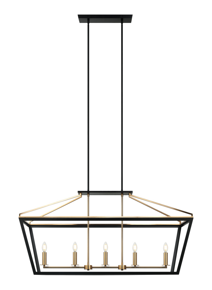 Mavonshire Black + Aged Gold Brass Chandelier
