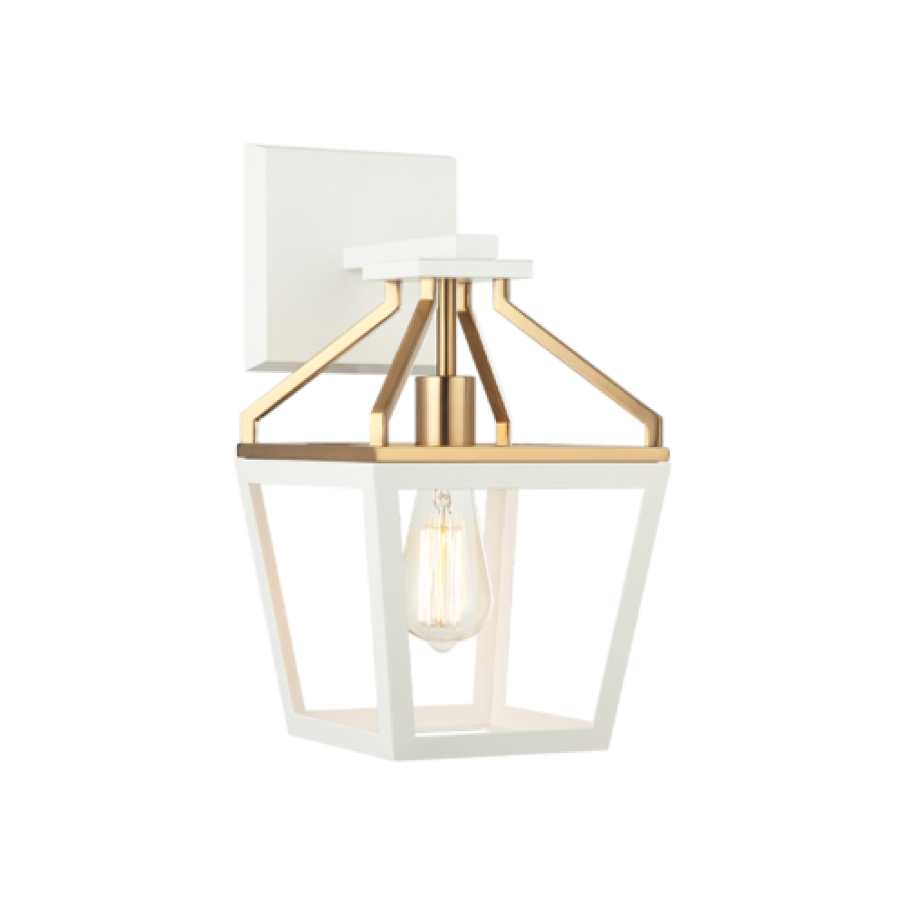 Mavonshire White + Aged Gold Brass Wall Sconce