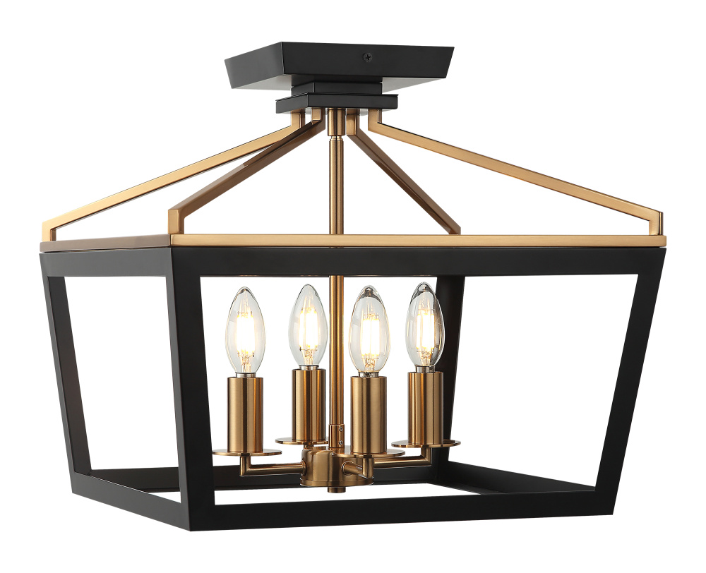 Mavonshire Black + Aged Gold Brass Ceiling Mount