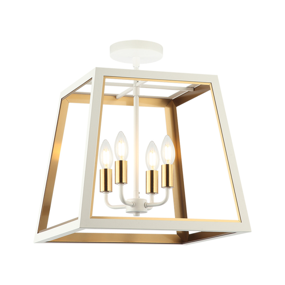 Rosalie White + Aged Gold Brass Ceiling Mount