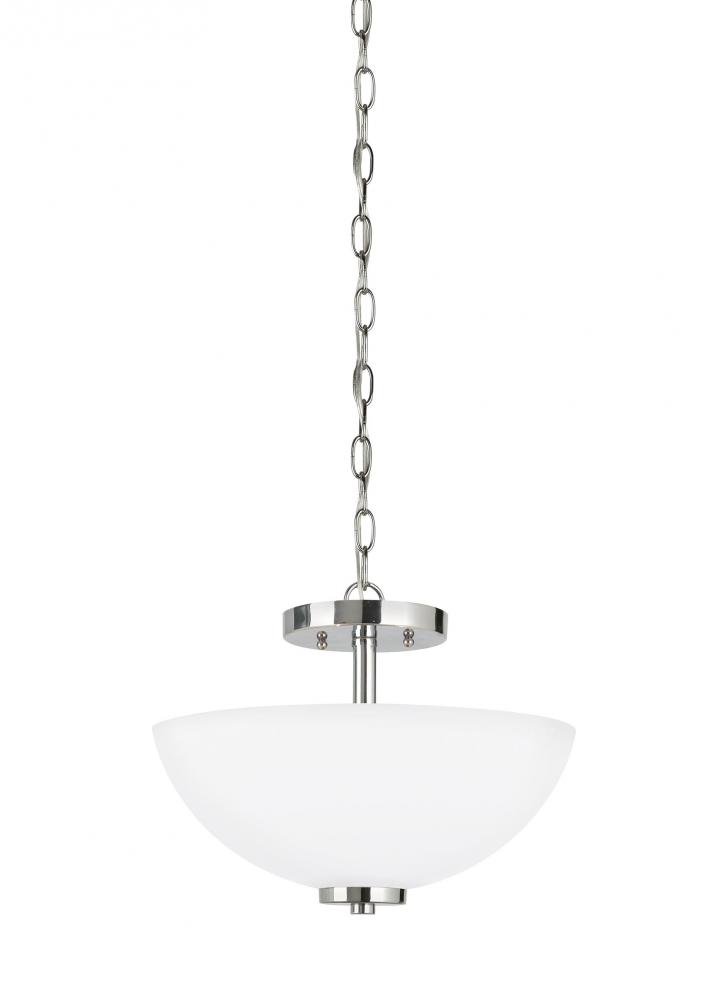 Oslo Two Light Semi-Flush Convertible Pendant