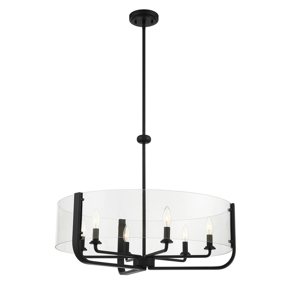 CAMPISI,6LT CHANDELIER,BLACK