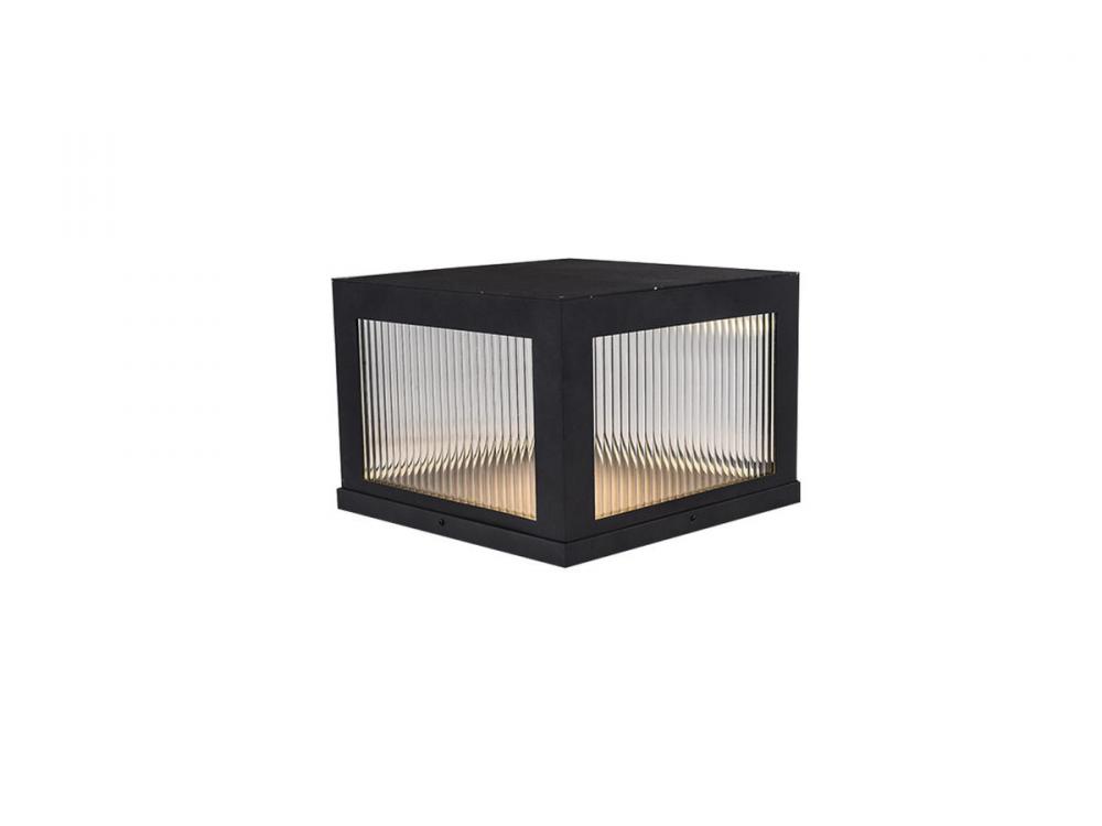 Avenue Outdoor 10"  Sconce in Black with Ribbed Glass