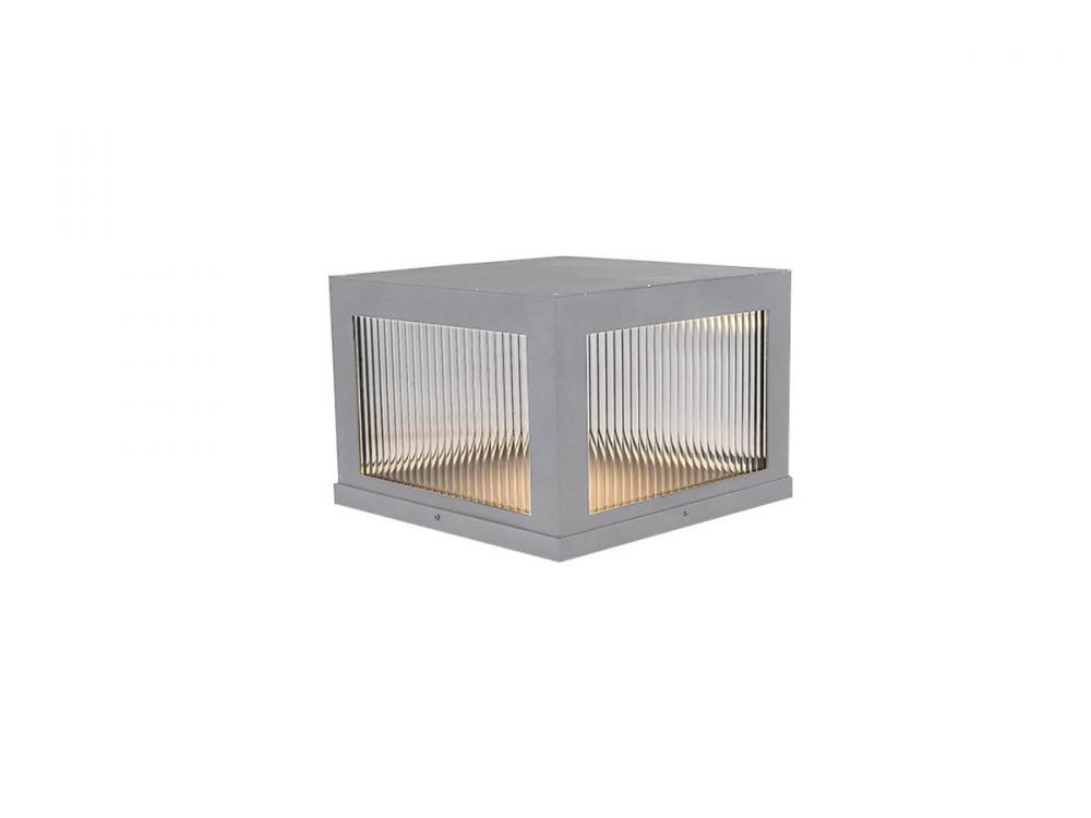 Avenue Outdoor 10"  Sconce in Silver with Ribbed Glass