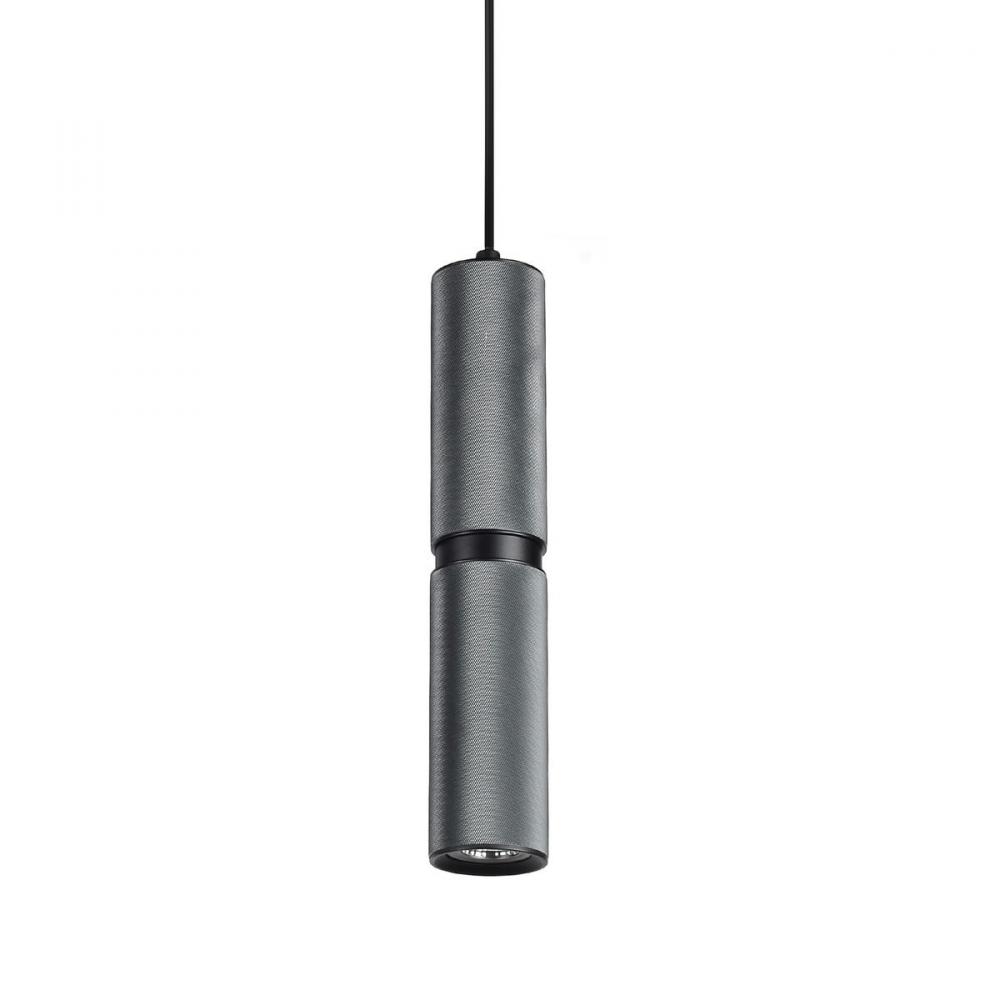 Cicada 12" Knurled Pendant in Dark Grey and Black