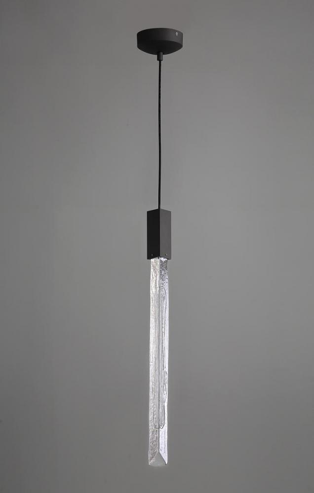 Alpine 23" Pendant in Black with Marbelized Glass