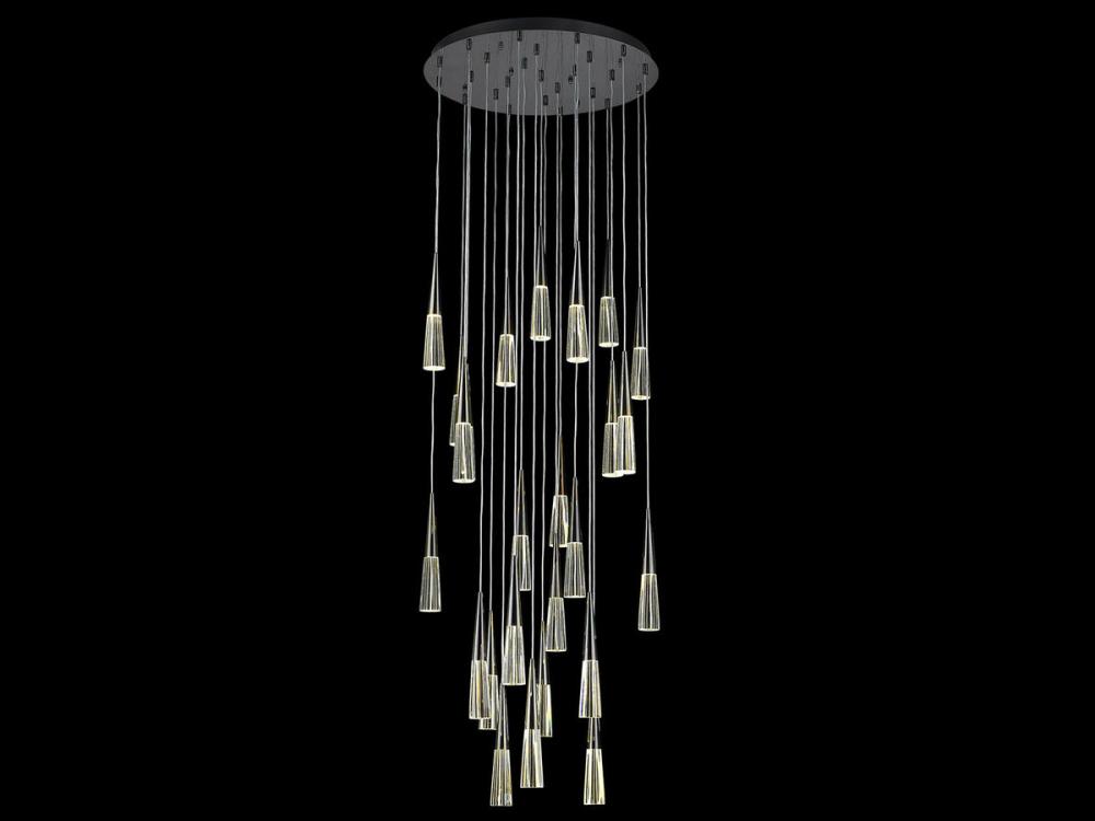 Encino 25-Light Multi Pendant in Gunmetal with Clear Crystal