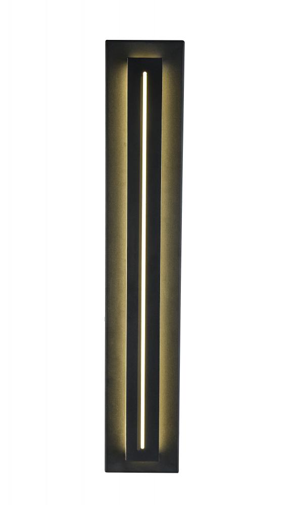 Avenue Outdoor 28" Rectangular Sconce in Black with a Raised LED Panel