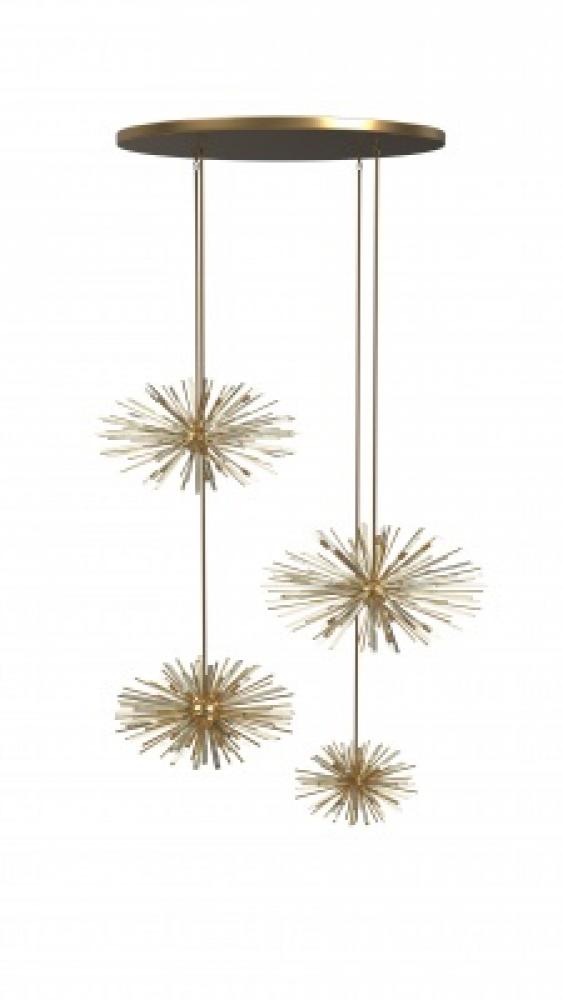 Palisades Ave. 34" Multi Pendant Chandelier in Aged Brass