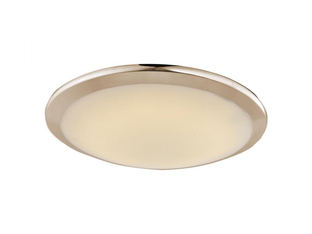 Cermack St. 12" Round Flush Mount in Brushed Nickel with Frosted Glass