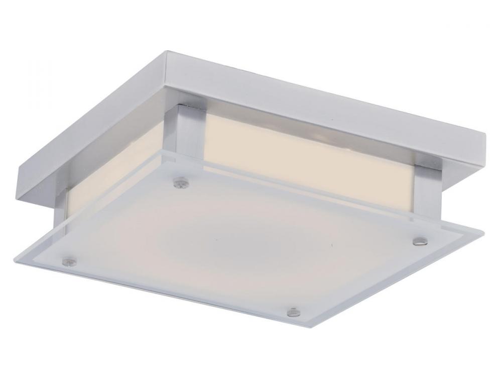 Cermack St. 10" Square Flush Mount in Chrome with Frosted Glass