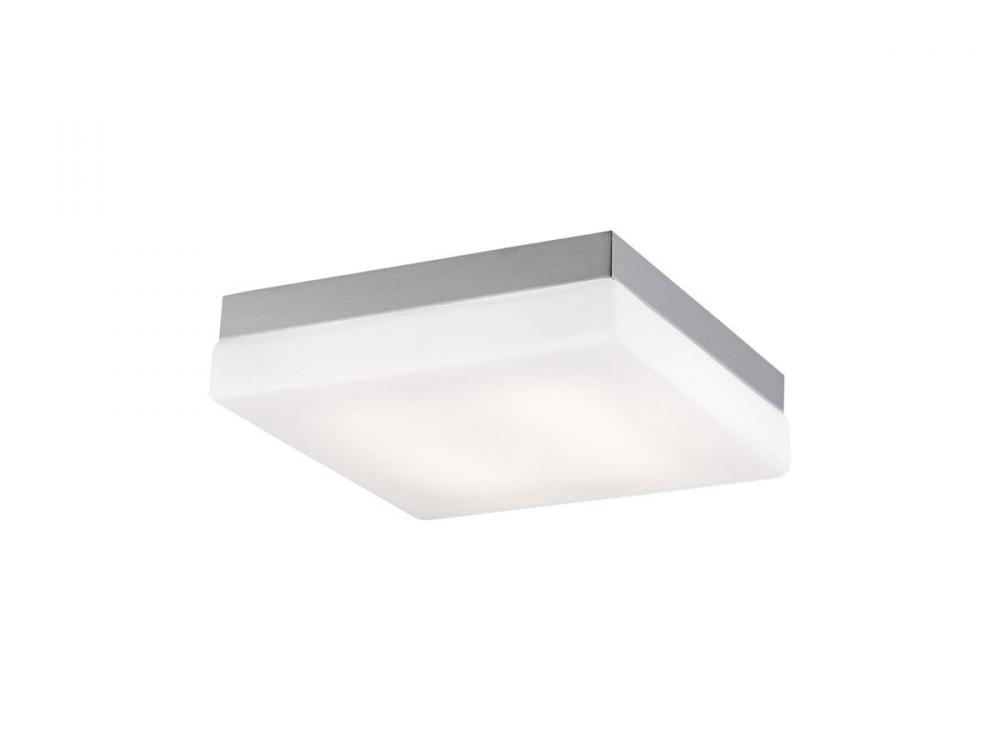 Cermack St. 8" Square Flush Mount  in Brushed Brass with White Glass