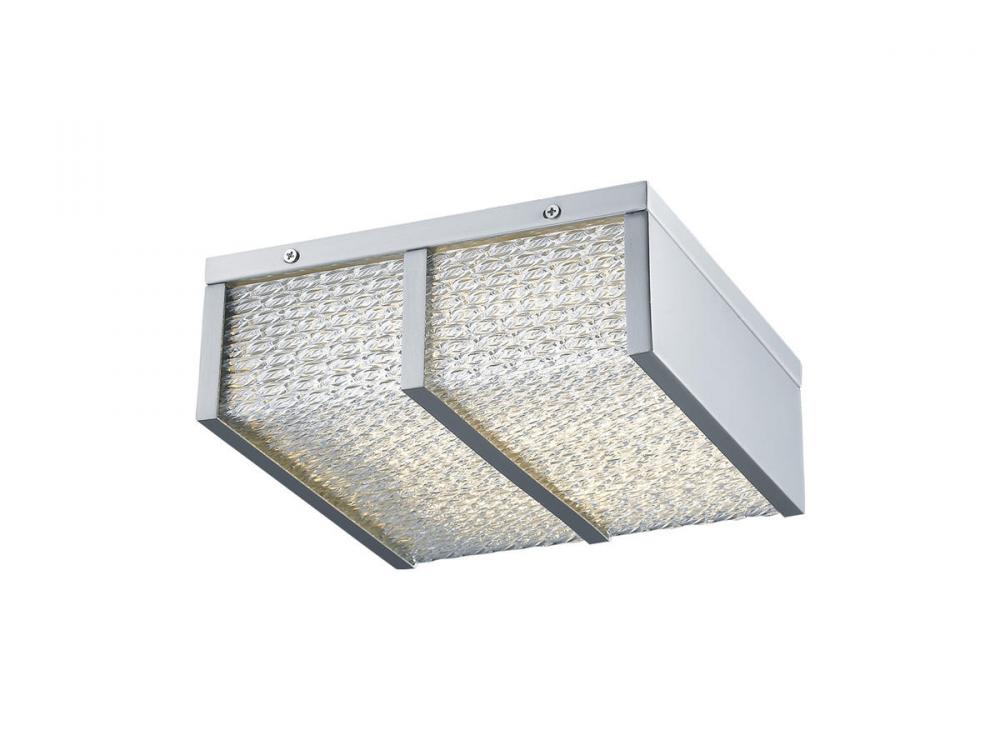 Cermack St. 10"  Square Flush Mount in Chrome with Textured Glass